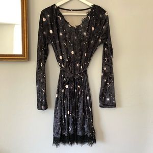 Anthropologie Celestial Velvet Dress